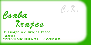 csaba krajcs business card